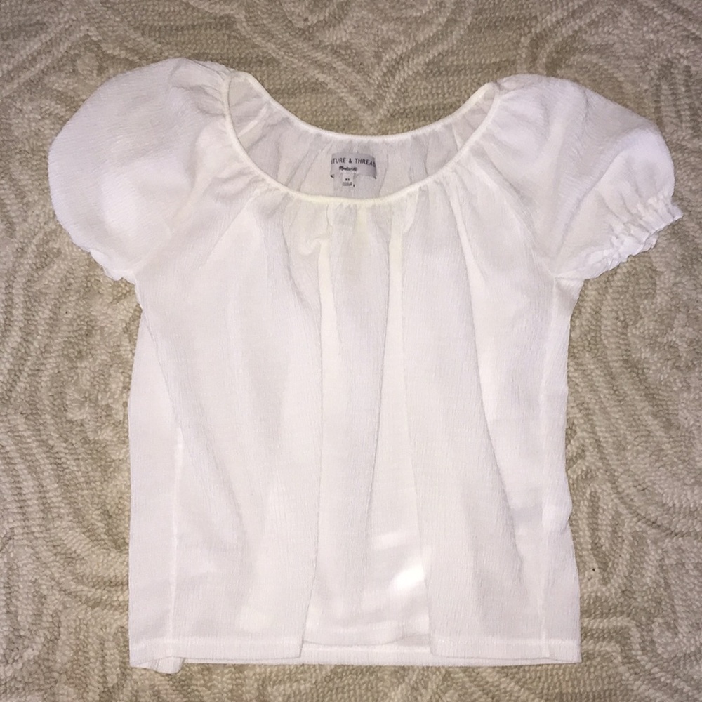 Texture & Thread XS white top